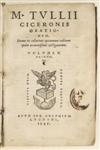 CLASSICS CICERO, MARCUS TULLIUS. Orationum . . . volumen primum. Vol. 1 (of 3). 1545